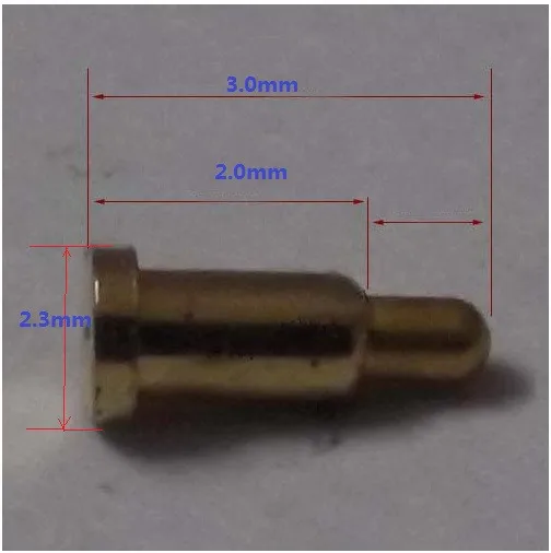 10 шт. Ультра маленький пружинный pogo контактный разъем диаметр 2,3 мм 3,0 мм heigth латунный материал с позолотой 1u сила 70 г