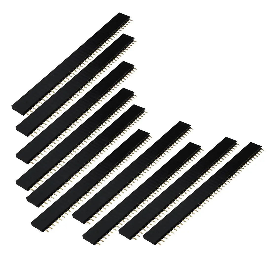 

10X 40 pole Female Pin female connector pin strip header 2.54mm jack single-breasted Black