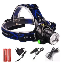 LED Headlamp CREE XM-L T6 led headlight zoomable head lamp torch flashlight adjustable Optional accessories 18650 battery lights