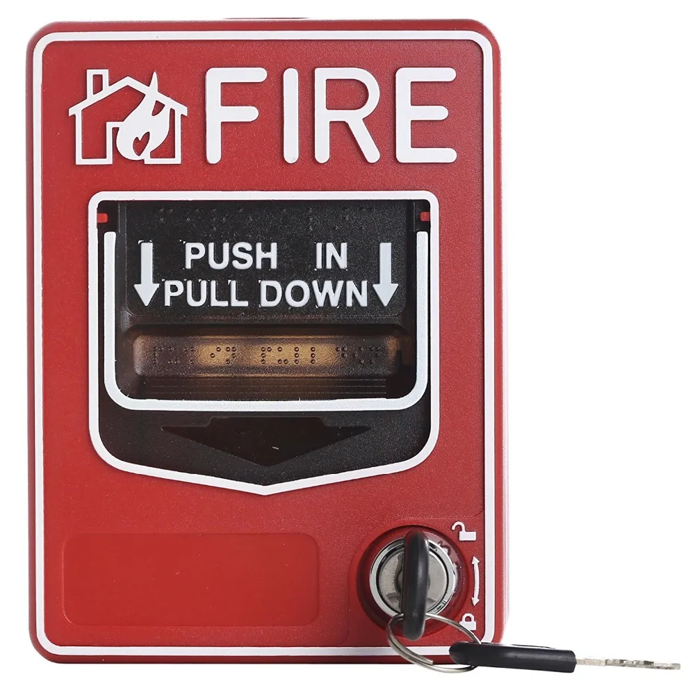 9 28VDC Conventional Manual Call Point Fire Reset Push In Pull Down
