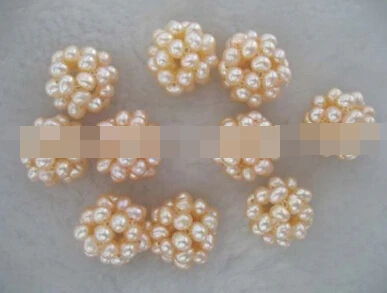 

huij 00650 10pcs 16mm handcraft pink round freshwater pearl beads