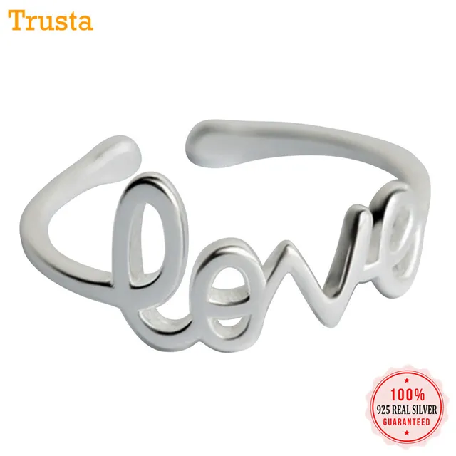 Trusta 100% 925 Sterling Silver Fashion Jewelry Cute Love Cocktail Ring Sizable Trusta 100% 925 Sterling Silver Fashion Jewelry Cute Love Cocktail Ring Sizable