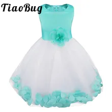 TiaoBug/ г.; платье-пачка принцессы с цветочным узором для маленьких девочек; Одежда для девочек; одежда для подружки невесты; одежда для свадьбы, дня рождения, торжественных случаев