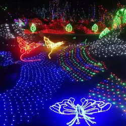Водостойкий ЕС штекер 1,5x1,5 м 100 светодио дный 8 режимов В 220 светодио дный в чистая светодиодная струнная лампа фестиваль Рождественское
