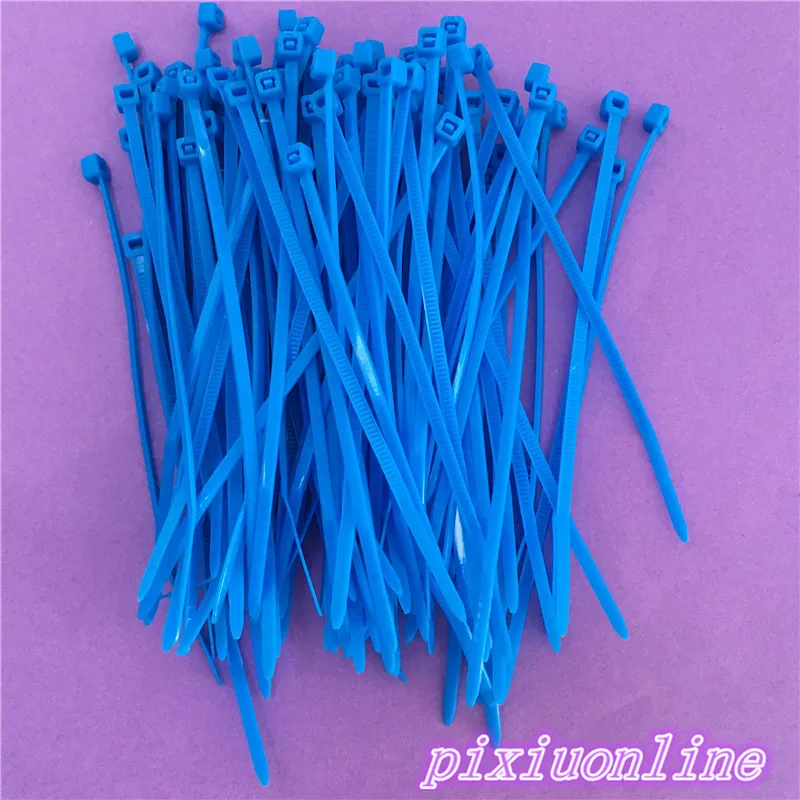 

100pc DS103Y Blue Self-locking Cable Ties 3*100mm Nylon Cable Zip tie All Sorts of Color High Quality On Sale