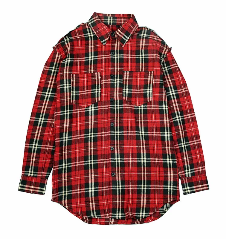 DARK ICON уличная рваная красная клетчатая рубашка мужская с длинным рукавом зимняя рубашка в стиле хип-хоп с отложным воротником для мужчин американский размер M-L-XL