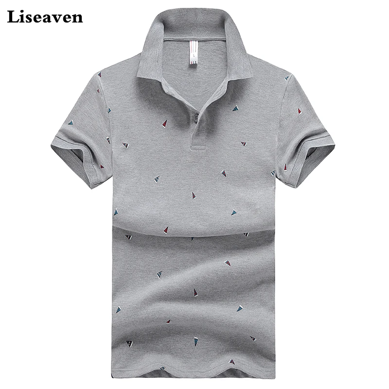 Liseaven Brand Men's Polo Shirts Cotton Print Polos Short Sleeve Camisas Men Tops Summer Male Shirt | Мужская одежда