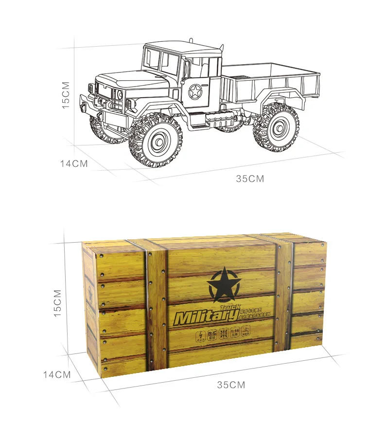 4WD военный Радиоуправляемый грузовик 2,4 г WPLB-14 внедорожный автомобиль дистанционного моделирования военный автомобиль скалолазание автомобиль игрушки для детей