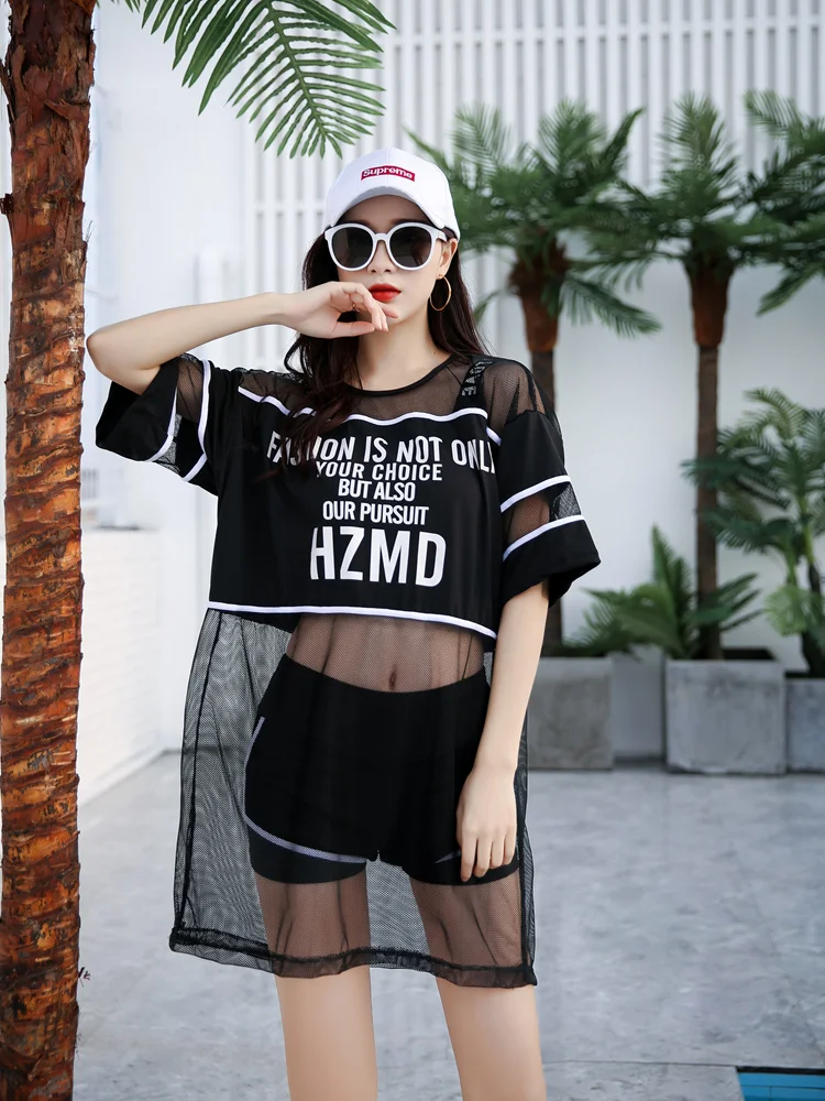 

Swimming suit women's bikini three-piece sport split Korean version of hot spring meat-covered sleeve swimsuit