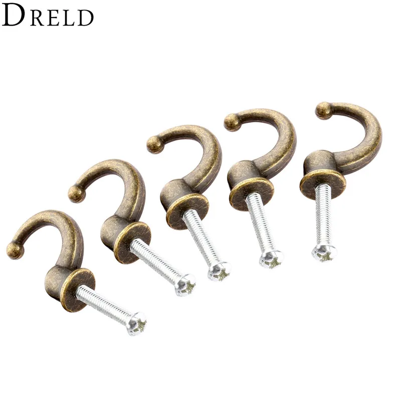 Старинная дверная вешалка DRELD 5 шт. крючки маленькая настенная для деревянной