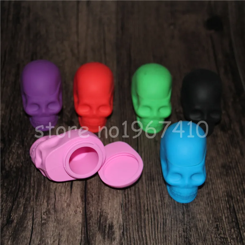 Quality Skull Shape Wax Container Jars skull Silicone For Oil Crumble Honey Tools Dab dab | Дом и сад