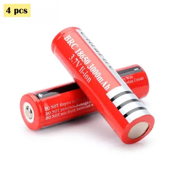 

(4pcs/ pack) Lithium 18650 Battery 3.7V Rechargeable Li-ion Batteries 18650 Batteries for LED Headlamp Flashlight