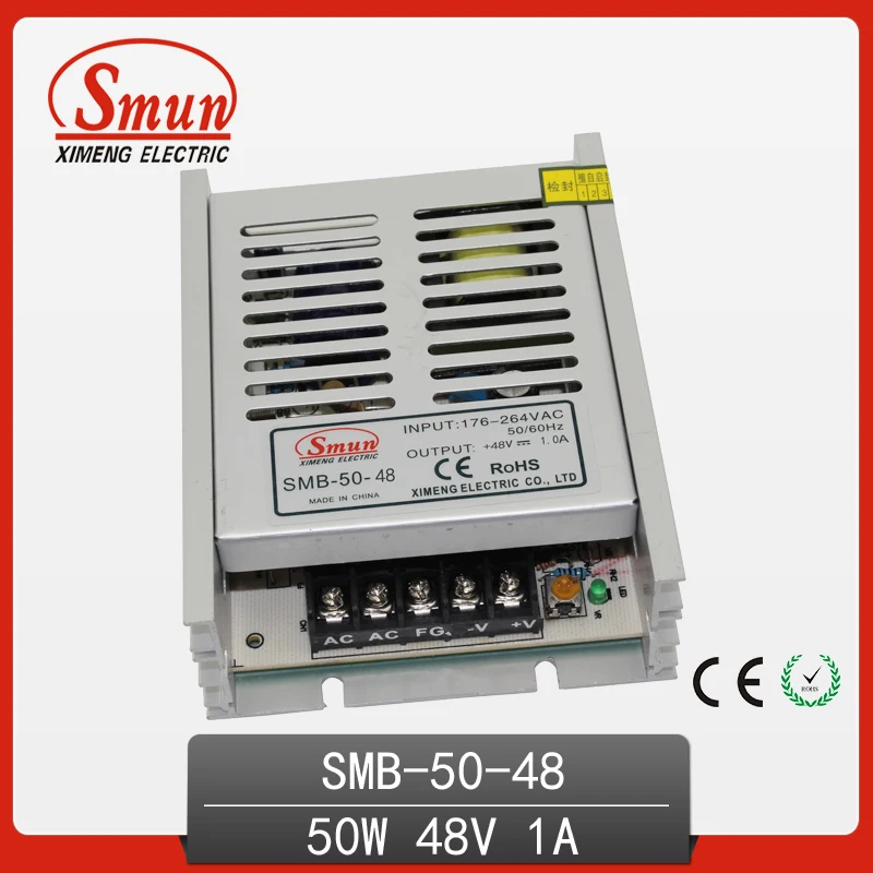 

SMUN SMB-50-48 Ultra 50W 48VDC 1A Output Switching Power Supply Single Output SMPS