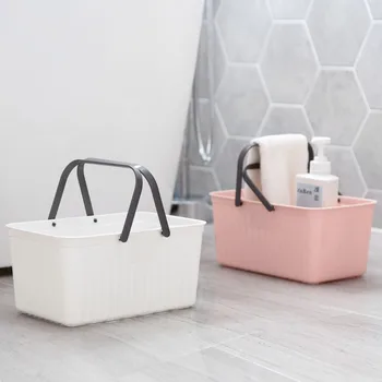 

Japanese portable shower basket bathroom plastic storage basket bath shampoo bodywash storage basket bathroom organization