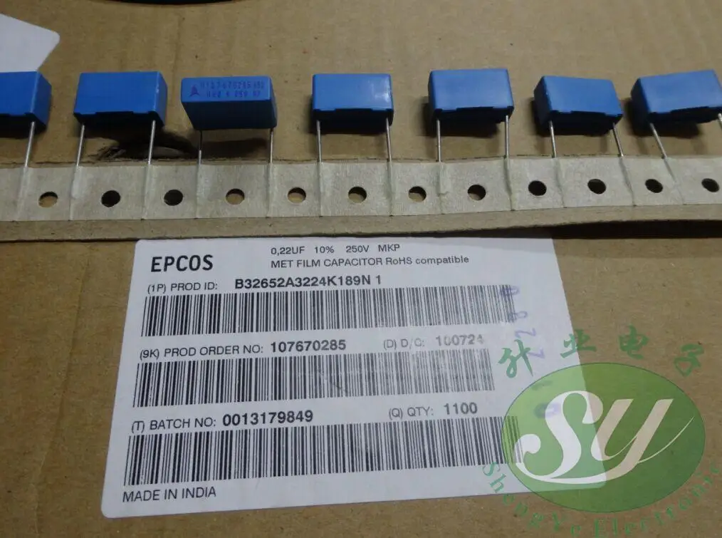 2019 горячая распродажа 20 шт/50 шт EPCOS MKP 0 22 мкФ/250v 220nf u22 224 Новый 15 мм B32652A3224K
