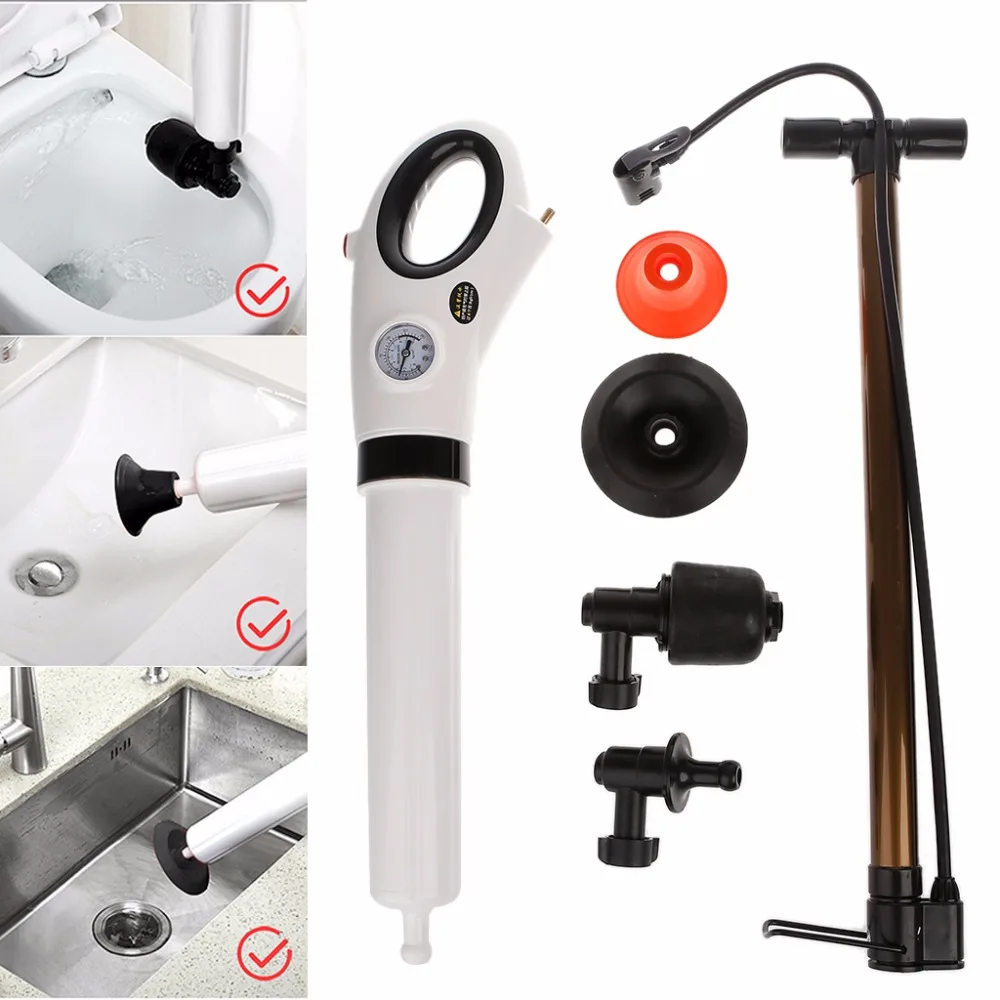 

High Pressure Toilet Plunger Manual Air Drain Blaster Dredge Clog Remover For Toilets Kitchen Bathtub Showers Sink
