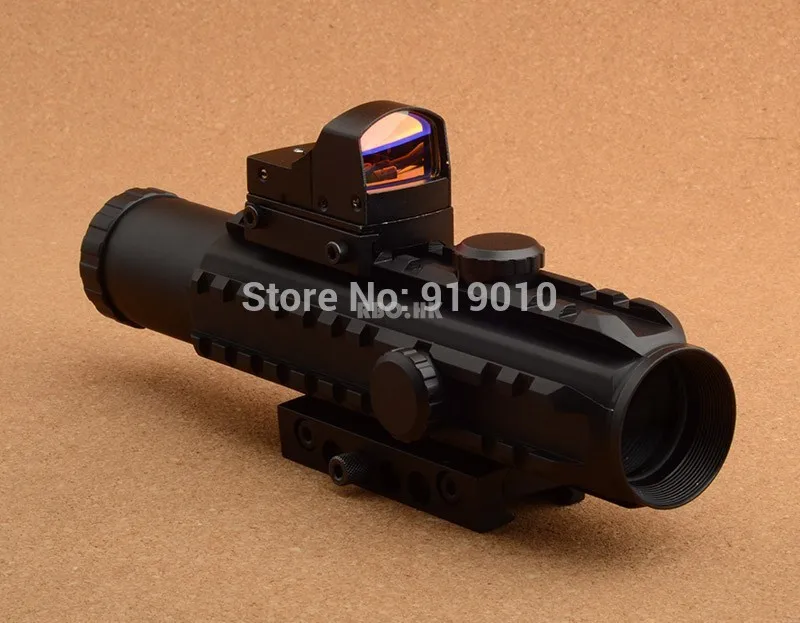 

Tactical 4x28 Rifle scope wiht three sides 20mm picatinny rail base waterproof shockproof R9144