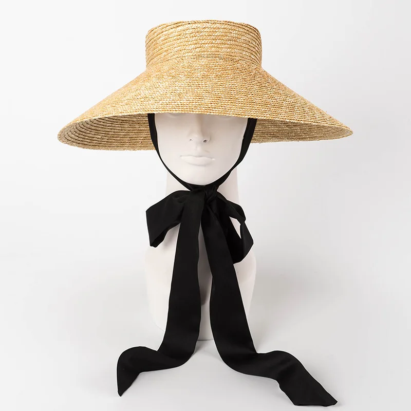 Tie Straw Hat Vintage Straw Bucket Hats for Ladies 2018 New Wide Brim