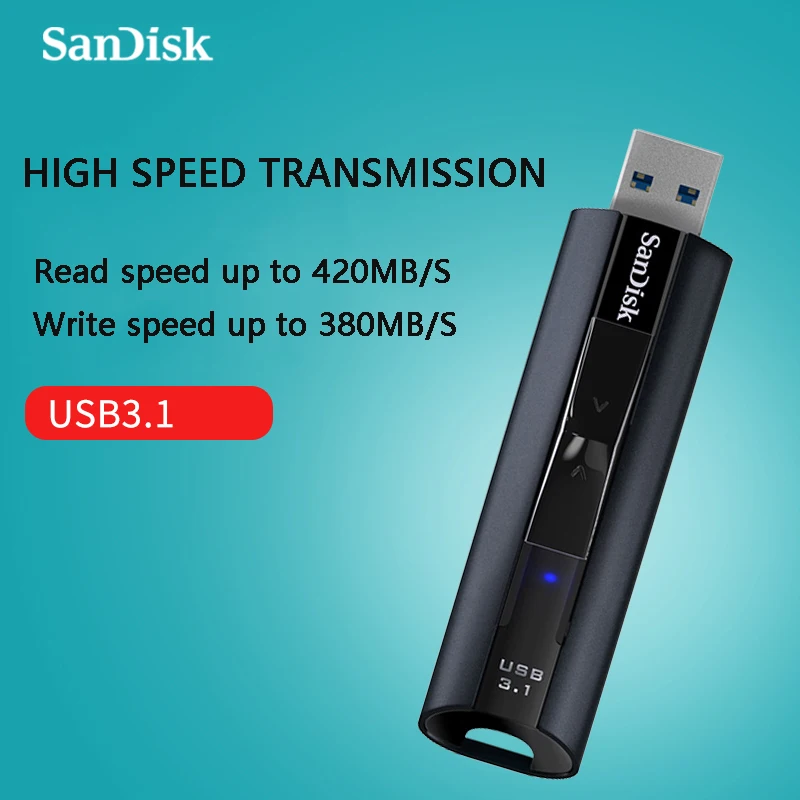 Флеш накопитель SanDisk Extreme PRO Твердотельный USB 3 1 420 МБ/с./с 128 ГБ 256 0 высокоскоростной