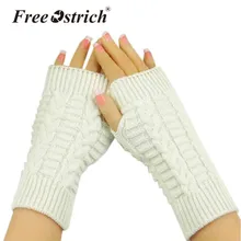 Перчатки Free Ostrich для женщин, девушек, леди,, теплые зимние, короткие, вязанные, без пальцев, в форме сердца, вязаные перчатки CJ20