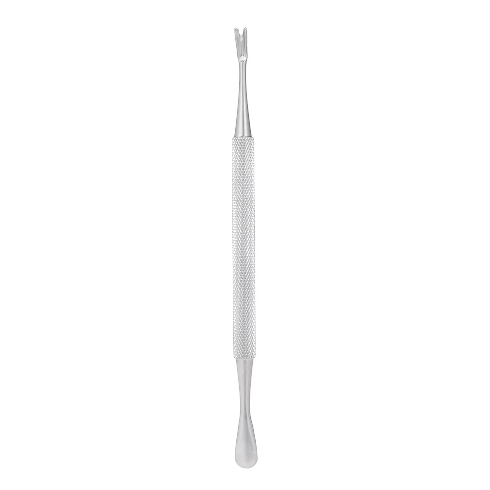 1pc Double ended Nail Cuticle Pusher Stainless Steel V shaped Blade