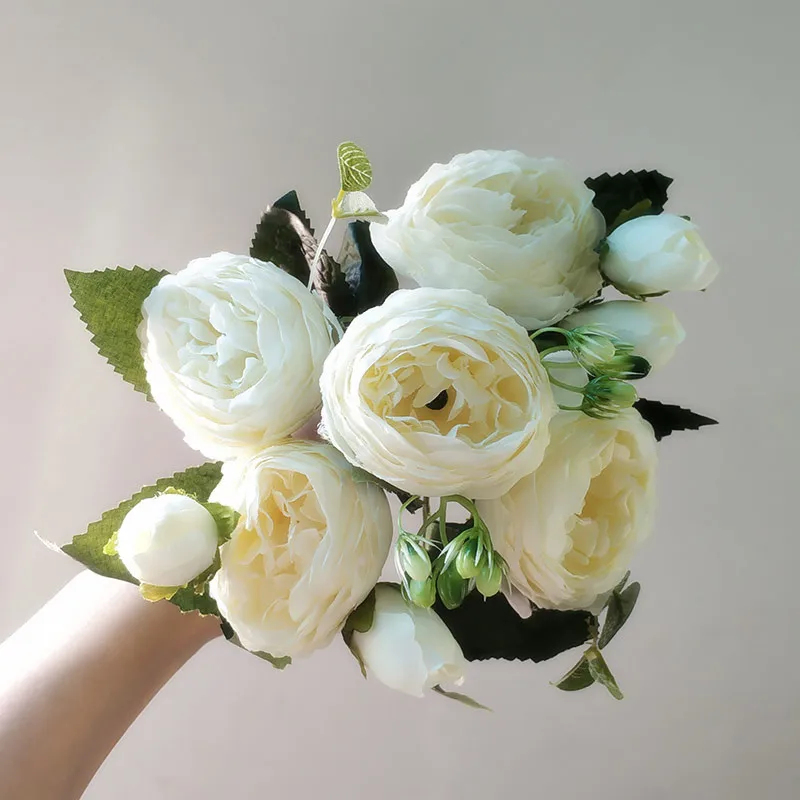 artificial flowers silk peonies bouquet  6