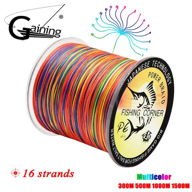 16 Strands PE Braid 300M/500M/1000M/1500M Braided Fishing Line