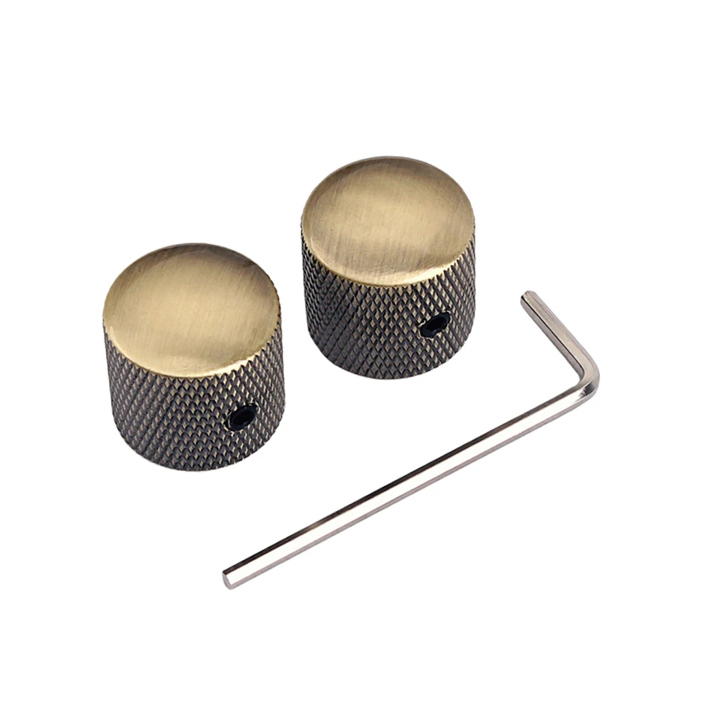 2 Pieces Guitar Potentiometer Knobs with Allen Wrench for Guitar/Bass Replacement Parts Accessories