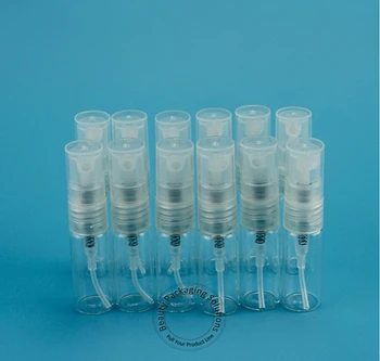 

100Pcs/Lot Wholesale 2ml Empty Glass Perfume Spray Bottle 1/15OZ Small Cosmetic Containter Vial Refillable Atomizer Packgaing