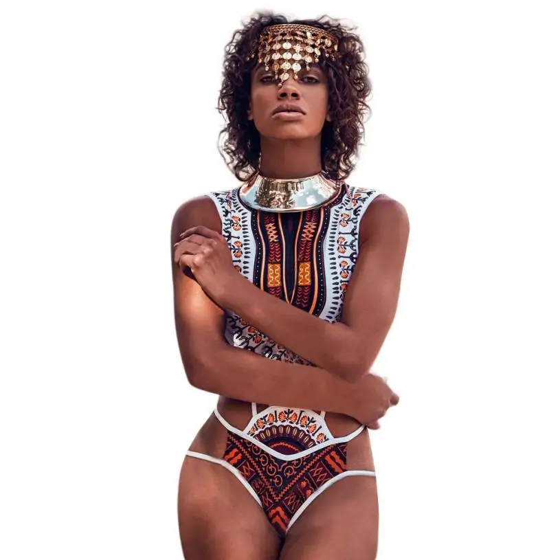 

Sexy swimming suit for women swim suit swimwear African Print Bikini Sexy Push-Up Swimwear Padded Swimsuit Female 2018 #BB