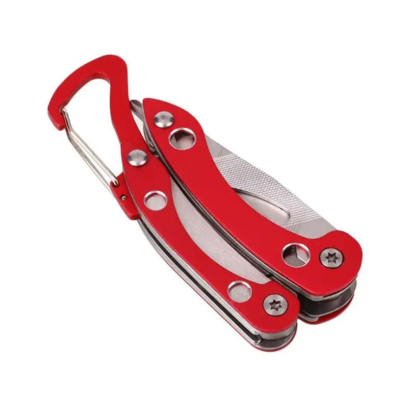 WINOMO многофункциональный мини EDC плоскогубцы инструмент портативный брелок нож складной карманный размер нескользящий инструмент - Цвет: Красный