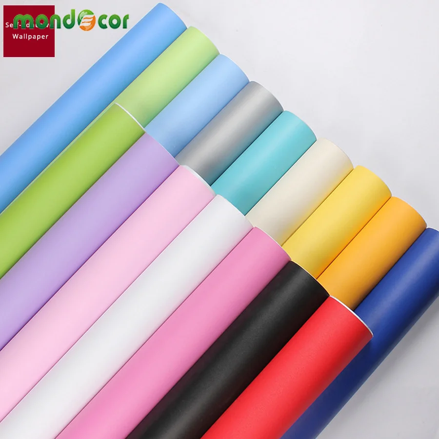 

3M/5M/10M Vinyl PVC Matt Waterproof Self Adhesive Wall Sticker Kitchen Cabinet Solid Wallpaper Kids Room Living Room Wall Decor