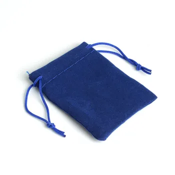 

100Pcs/lot New 7*9cm Dark Blue Drawstring Velvet Pouch Jewelry Bags Brace Strap pouches Christmas Wedding Party Gift Bags