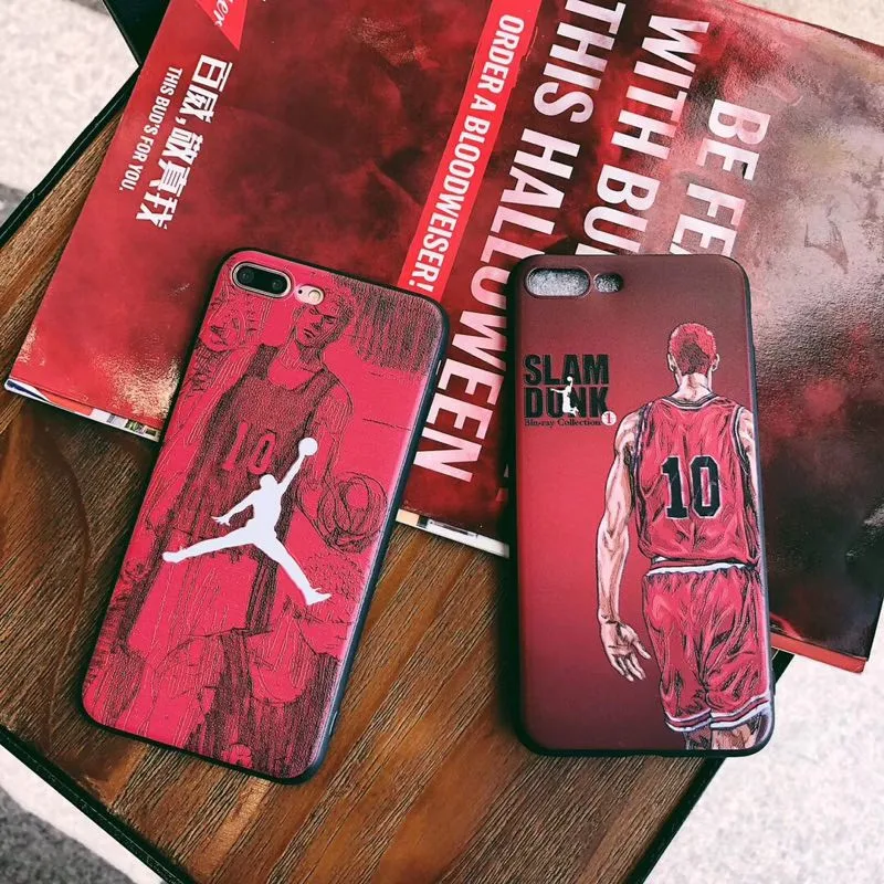 

Case for iphoneX 6 6Plus Hot jump man Jordan 23 3D Emboss Soft silicon cover for iphone 7 7 plus 8 8Plus SlamDunk phone cases