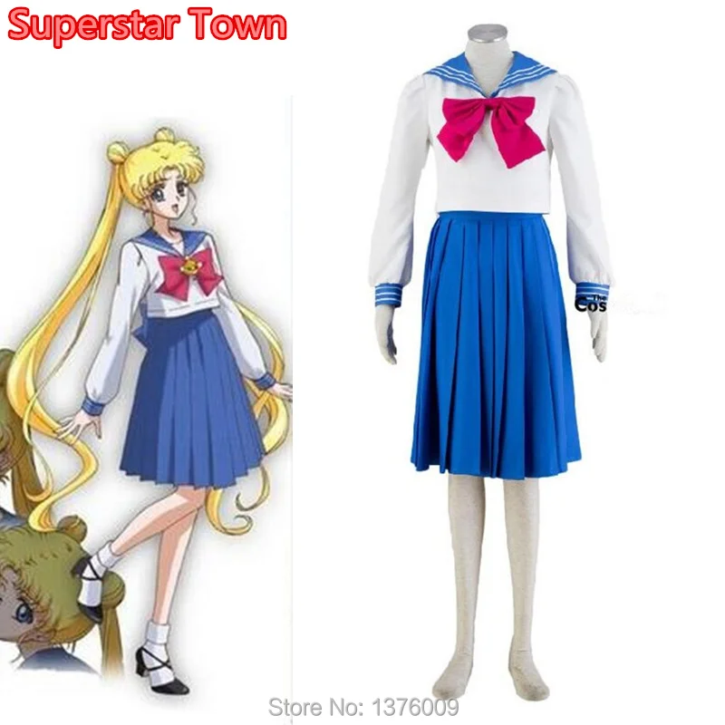 

Sailor Moon Tsukino Usagi School Uniform Japan Anime Cosplay Sailor Outfit Lolita Girls School Stage Costume Female Women Dress