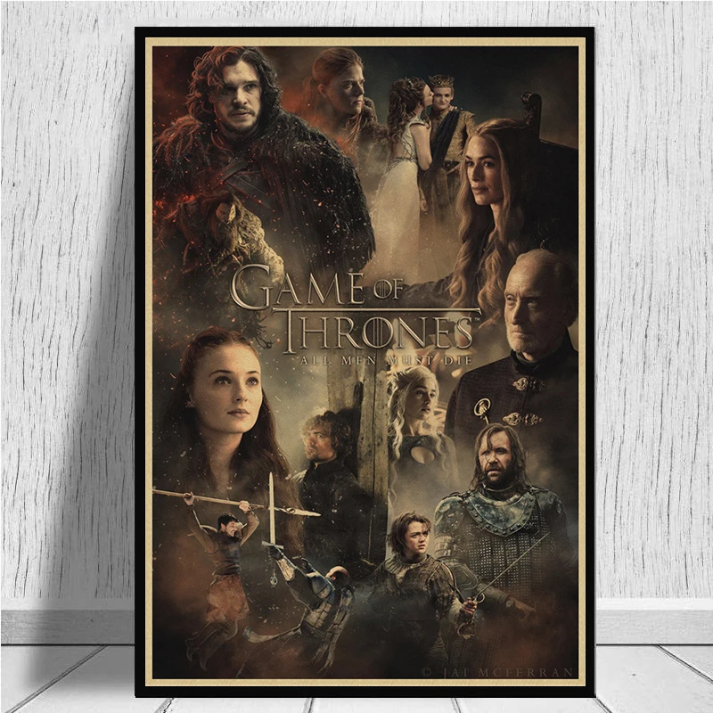 Game Of Thrones Movie TV Vintage Kraft Paper Poster Bar Cafe Home Decor Painting Wall Sticker