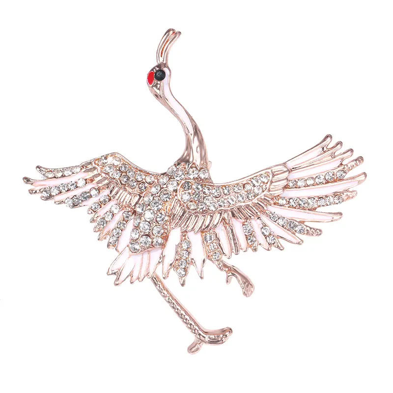 MIEG бренд Кристалл Эмаль кран Броши с птицами булавки женская одежда ювелирные изделия аксессуары Подарки