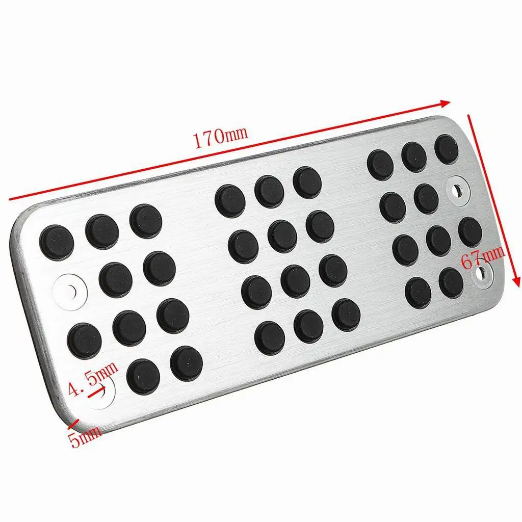 Aluminum Alloy Car Auto Footrest Pedal Non-Slip Treadle Foot Rest Pad Cover Floor Boards for Peugeot 206 207 206cc Silver