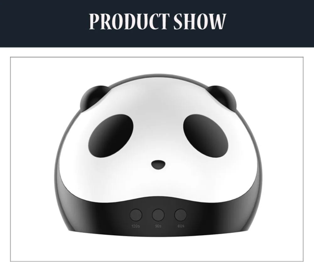 Cute Panda Shaper UV Lamp 36W LED Nail Dryer Manicure Lamps Double Light Auto Motion Drier For Curing Gel Polish Nail Art Tools