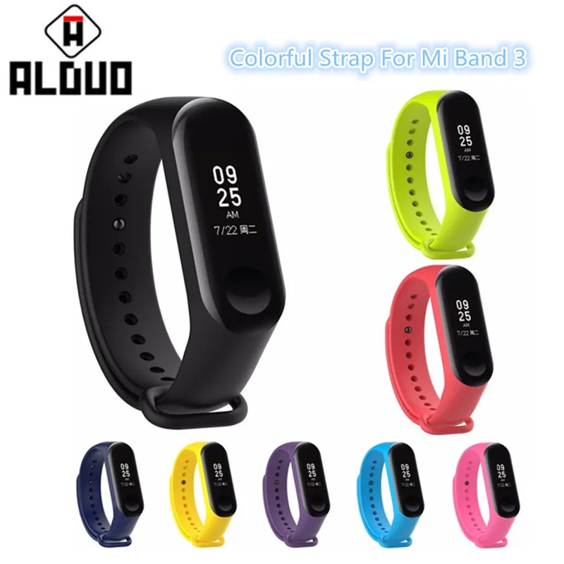 Силиконовый ремешок для Xiaomi mi Band 4 мягкий на запястье 3/4 сменный Цветной