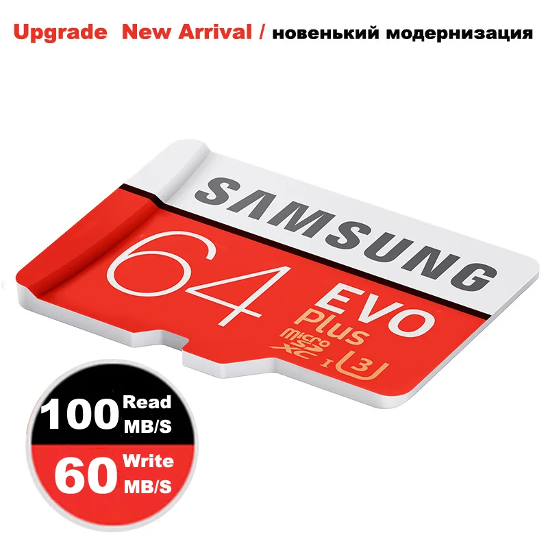 

SAMSUNG New Micro SD Memory Card EVO+ 128GB 64GB 100MB/s C10 SDHC SDXC U3 TF Card 64G 100% Original 256GB Free Shipping