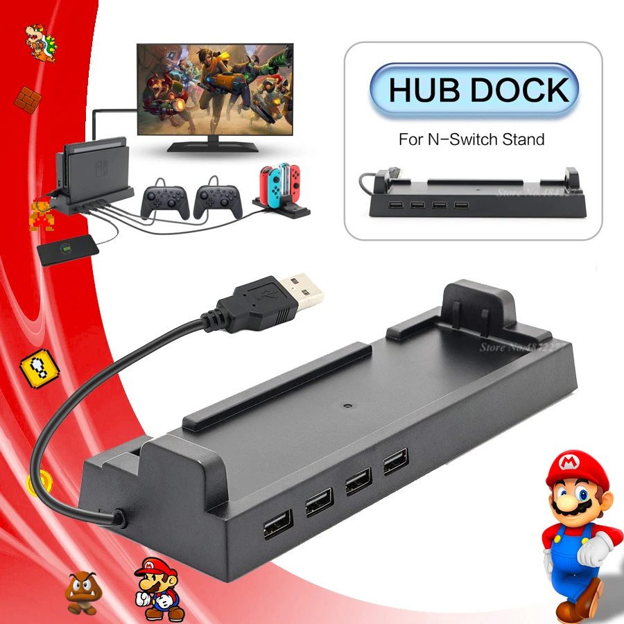 Nintend Hub Dock Accessories With 4 Usb Ports Nintendos Games Nintendoswitch For Nintendo Switch Console Game 19 Newest Replacement Parts Accessories Aliexpress