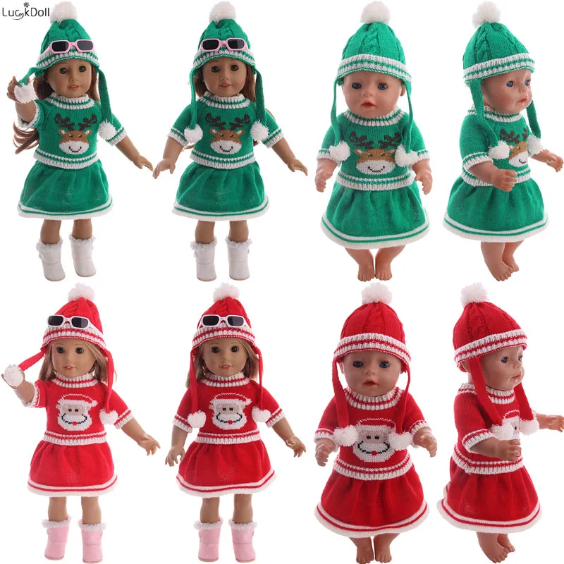 Luckdoll 7 стилей Одежда для кукол зимний костюм 3 предмета = юбка + пальто шапка