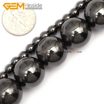 

Gem-inside RoundBlack magnetic magnetite Hematite Healing Stone Beads For Jewelry Making Necklace 5-16mm 15inches DIY Jewellery