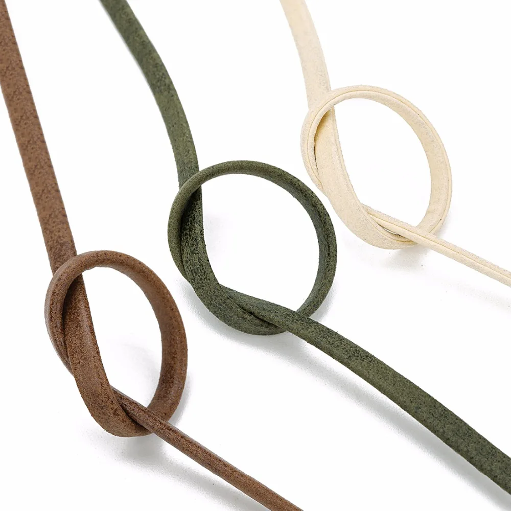 LOULEUR 5mm 5yards/roll Colorful PU Leather Cord DIY Flat Leather for Jewelry Cloth Making Decoration Finding Accessories