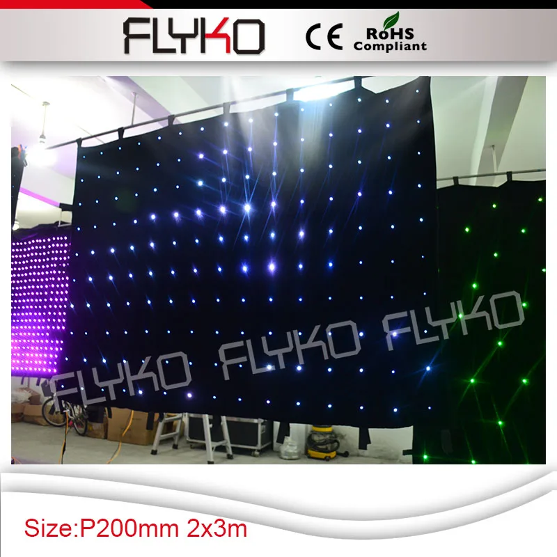 

free shipping 2x3m P20 low price and high brightness led equipments producing light curtain