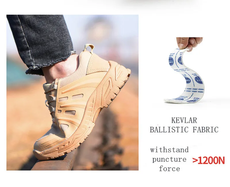 6Breathable Mesh Safety Shoes Men Light Sneaker Indestructible Steel Toe Soft Anti-piercing Work Boots