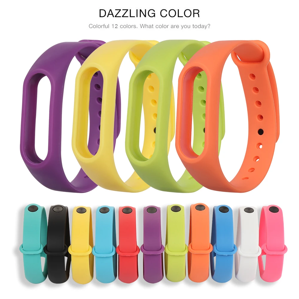 1 шт. силиконовый цветной ремешок для браслета Mi Band 2 смарт браслет Xiaomi аксессуары