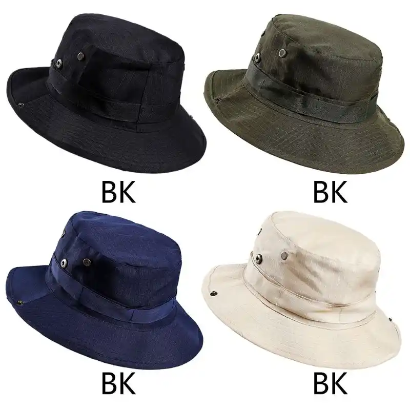 Unisex Fisherman Hat Solid Color Sun Protection Cap Fashion Bucket Hat Foldable Outdoors Sport Headgear Fishing Camping Hiking Headwear