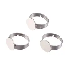 50 шт. Размеры 7 регулируемых 304 Нержавеющая сталь кольца Компоненты фурнитура для кольца настройки аксессуары для ванной комнаты с 8/10/12 мм плоский круглый лоток